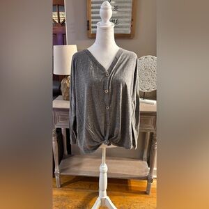 Fantastic Fawn Tie Front Button Down Shirt